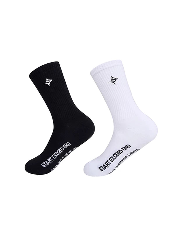 Mid-Calf Cotton Socks with Logo Embroidery 1