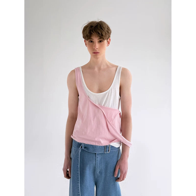 Minimalist Asymmetrical Layered Tank Vest 5