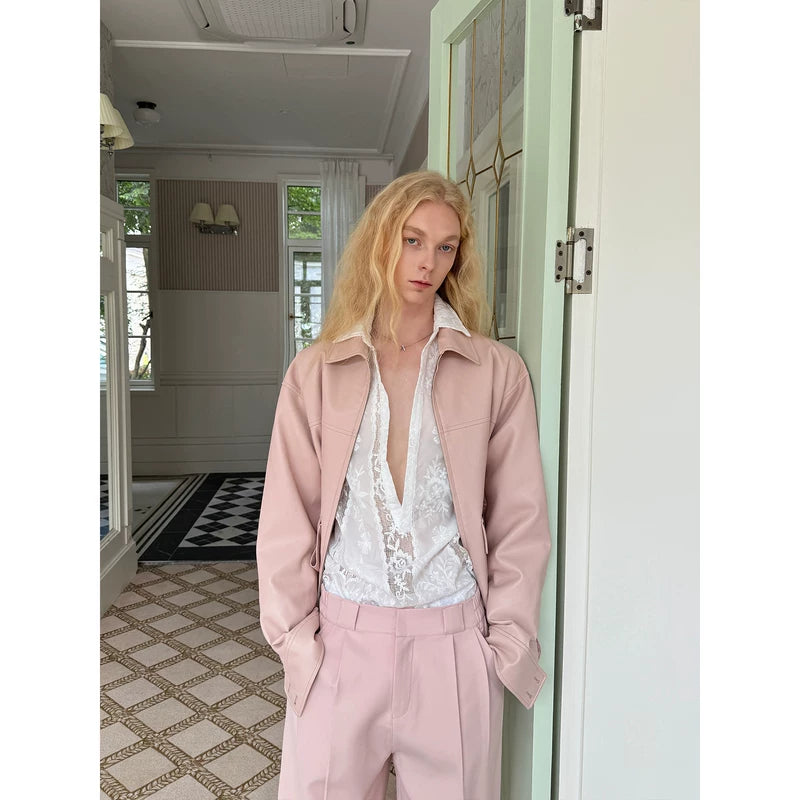 Minimalist Faux Leather Zip Jacket 3