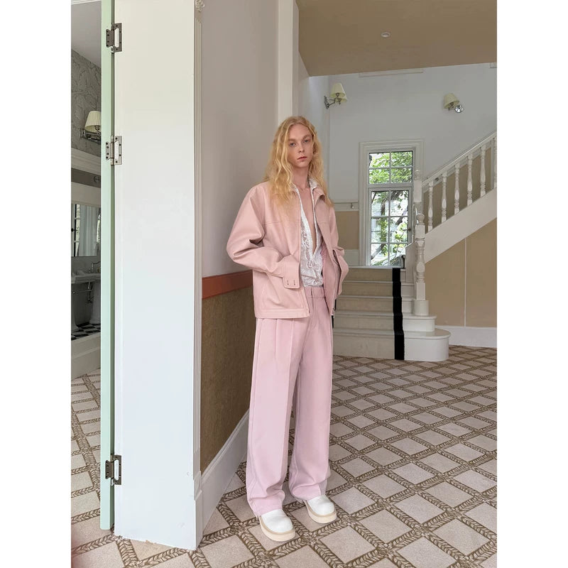 Minimalist Faux Leather Zip Jacket 4