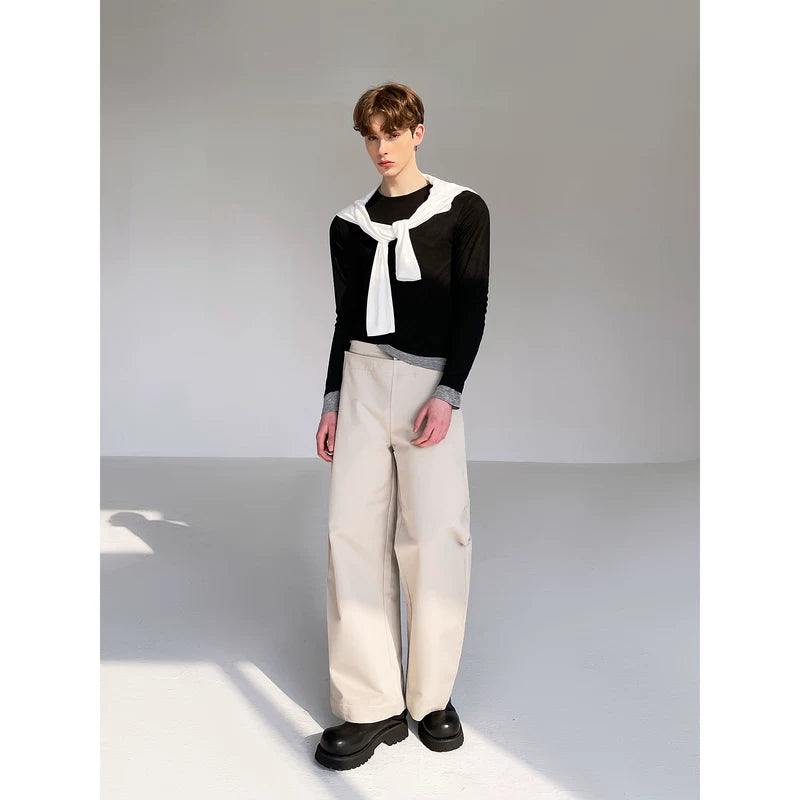 Minimalist Faux Two-Piece Long-Sleeve T-Shirt 3