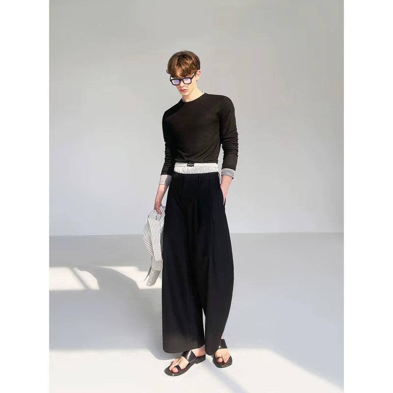 Minimalist Faux Two-Piece Long-Sleeve T-Shirt 4