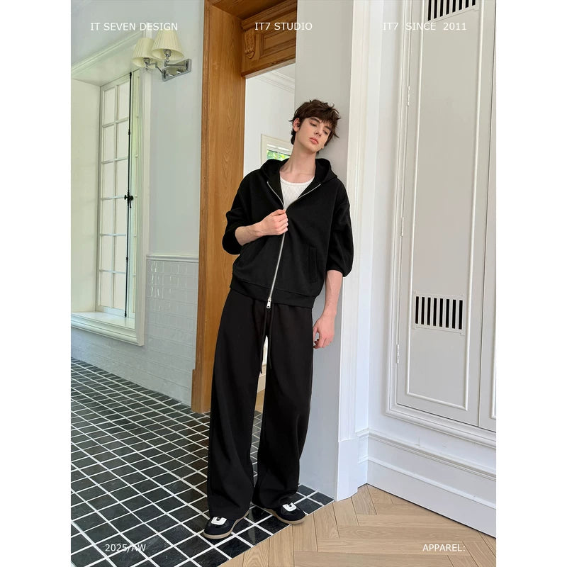 Minimalist Hoodie and Straight-Leg Pants Set 1