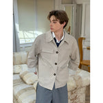 Minimalist Lapel Collar Jacket with Spliced Cuffs 5
