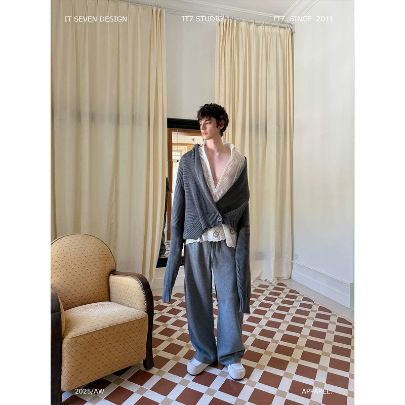 Minimalist Long-Sleeve Knit Cardigan Sweater 1