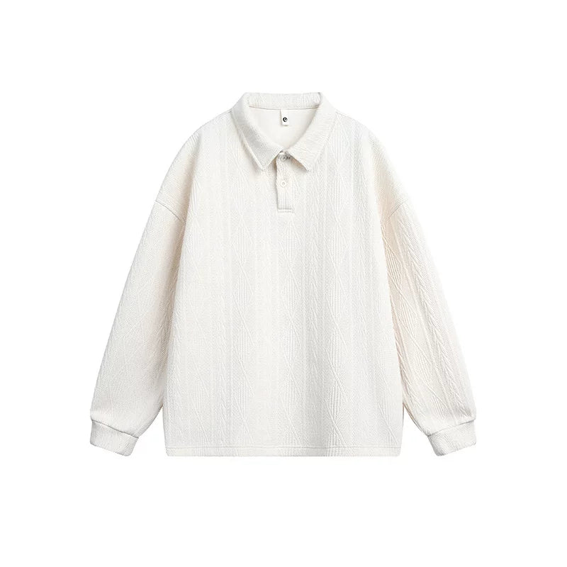 6149274299689,6149274299690,6149274299691,6149274299692, Minimalist Long-Sleeve Polo Collar Sweatshirt