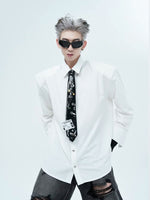 Minimalist Padded Shoulder Button-Down Shirt 2