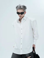 Minimalist Padded Shoulder Button-Down Shirt 4