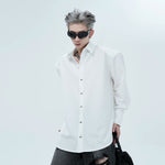 5065518421128,5065518421129,5065518421130, Minimalist Padded Shoulder Button-Down Shirt