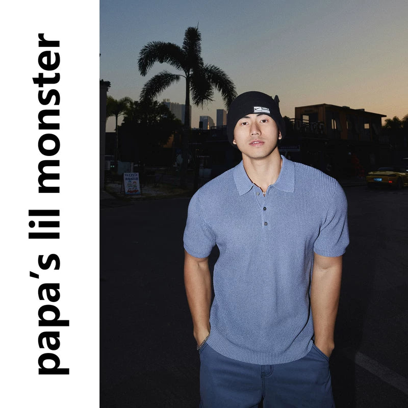 6192173611569,6192173611570,6192173611571, Minimalist Ribbed Knit Polo Shirt