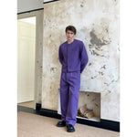 Minimalist Round Neck Blazer and Pants Set 2