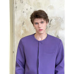 Minimalist Round Neck Blazer and Pants Set 3