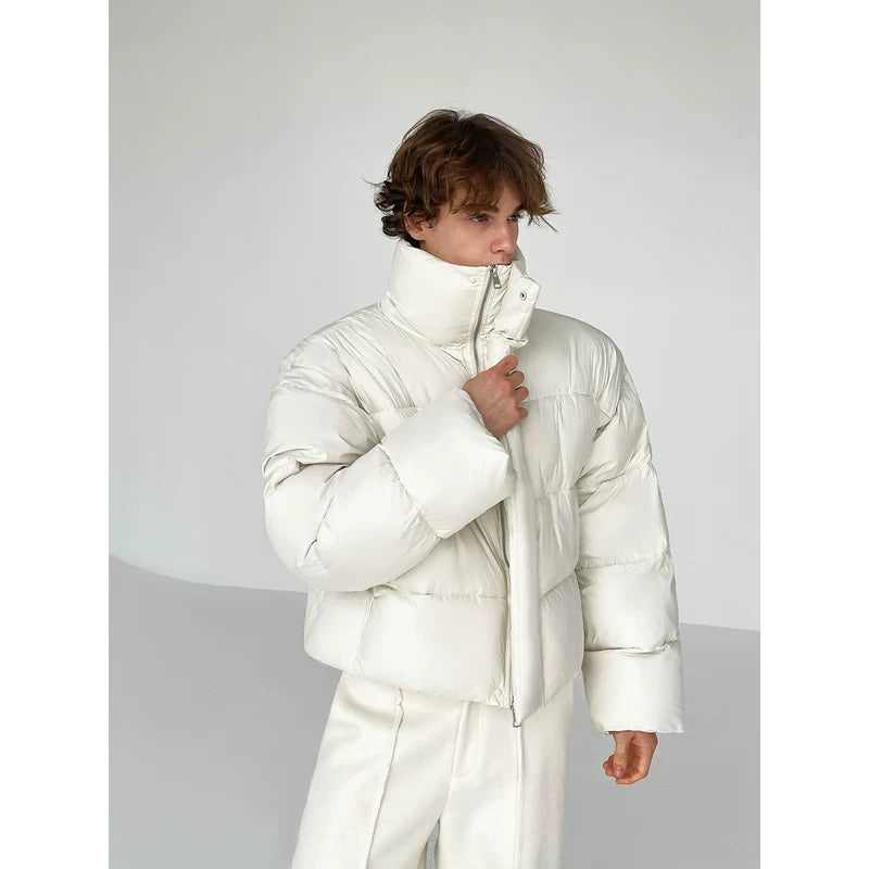 Minimalist Stand Collar Padded Puffer Jacket 2