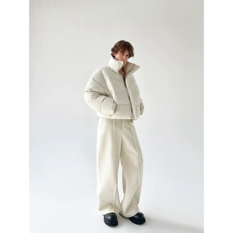 Minimalist Stand Collar Padded Puffer Jacket 4
