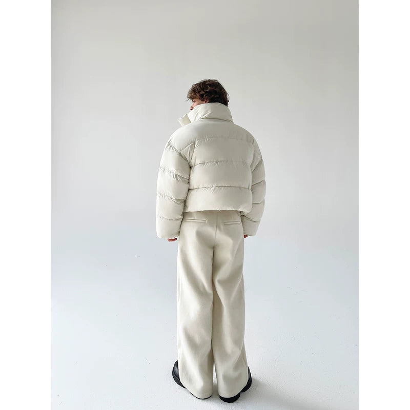 Minimalist Stand Collar Padded Puffer Jacket 5