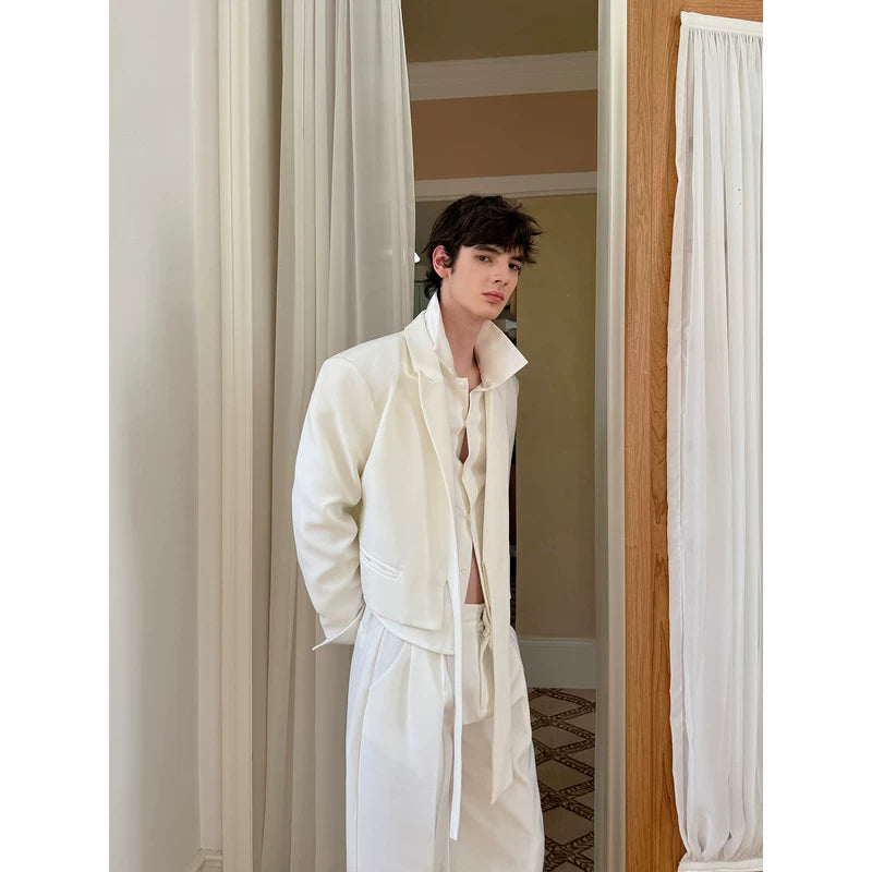 Minimalist Suit Jacket and Straight-Leg Pants Set 3