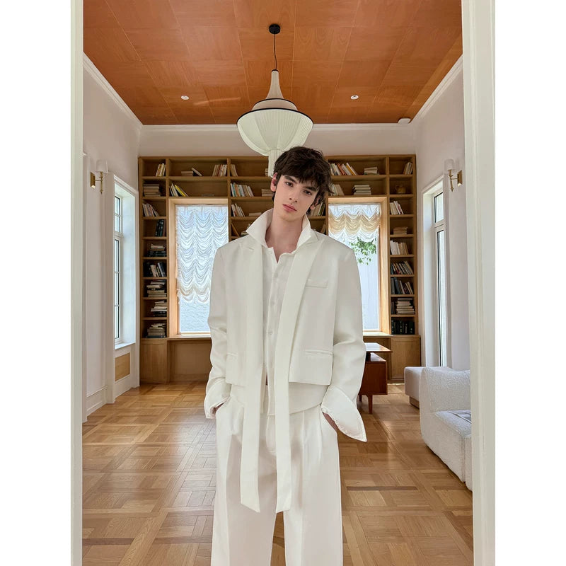 Minimalist Suit Jacket and Straight-Leg Pants Set 4