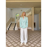 Minimalist Suit Jacket with Pearl Collar 1