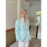 Minimalist Suit Jacket with Pearl Collar 5