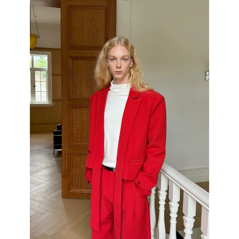 Minimalist Suit Jacket with Ribbon Detail 4