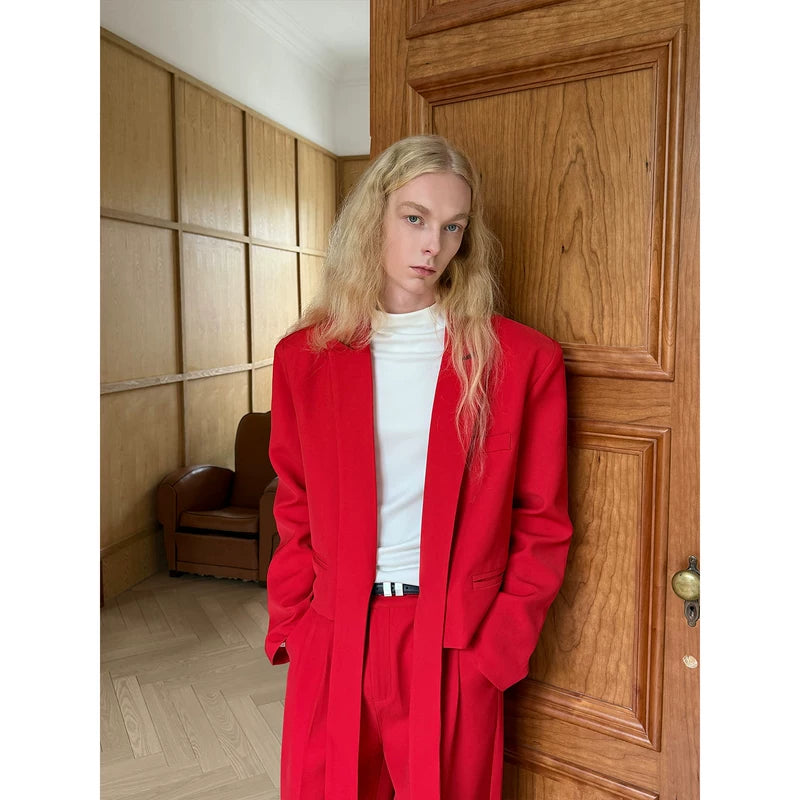 Minimalist Suit Jacket with Ribbon Detail 5