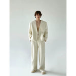Minimalist Wool Cardigan Pants and Scarf Set 2