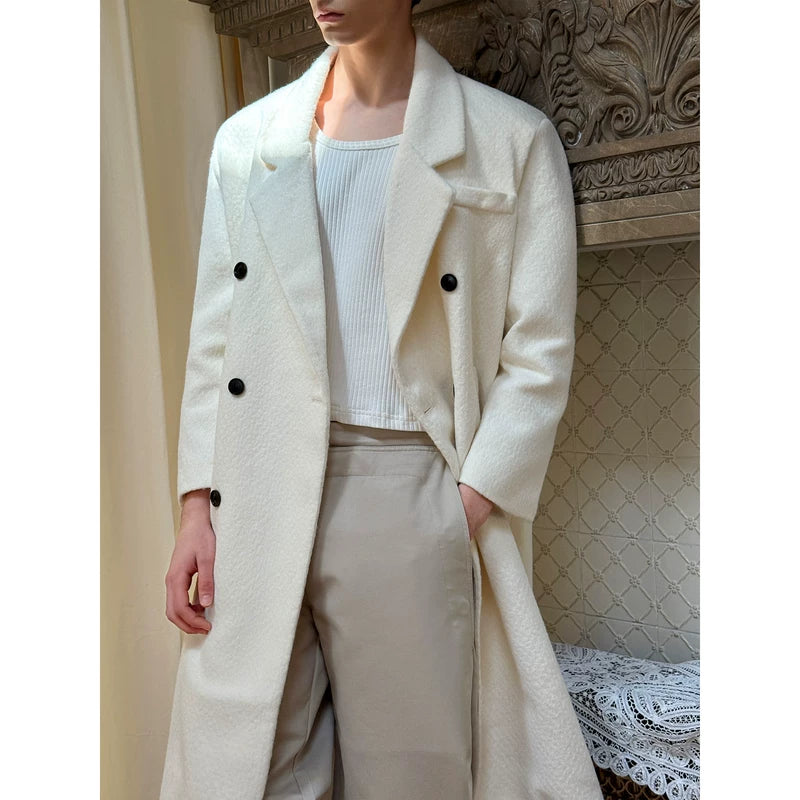Minimalist Wool Double-Breasted Lapel Coat 3
