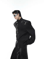 Mock Neck Metal Buckle Padded Jacket 4