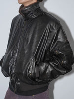 PU Leather Bomber Jacket with Faux Fur Collar 2