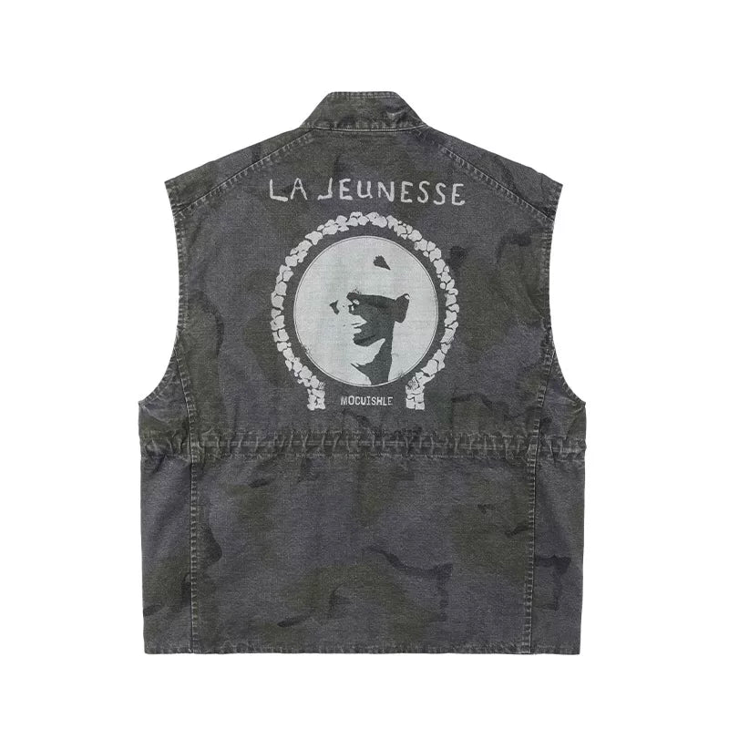 6057021902951,6057021902952,6057021902953,6057021902954, Camouflage Utility Work Vest with Multi Pockets