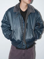 Faux Shearling Collar Bomber Jacket 1