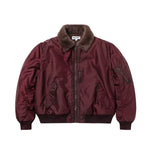 6103927695130,6103927695132,6103927695134,6103927695136, Faux Shearling Collar Bomber Jacket