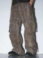 Leopard Print Relaxed Cargo Pants 1