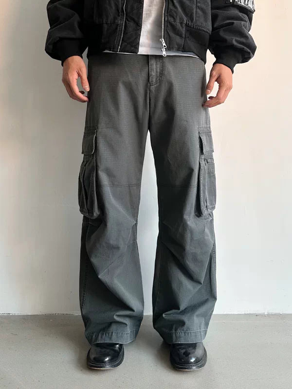 Washed Relaxed Fit Cargo Pants 4