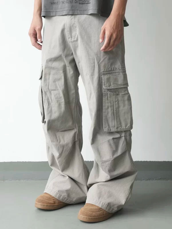 Washed Relaxed Fit Cargo Pants 5
