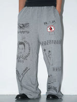 Graphic Print Fleece Sweatpants Pants 2