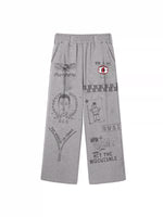 Graphic Print Fleece Sweatpants Pants 4
