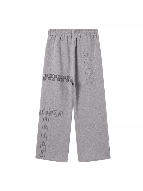 Graphic Print Fleece Sweatpants Pants 5