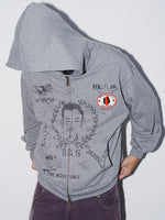 Graphic Zip Front Hoodie 2