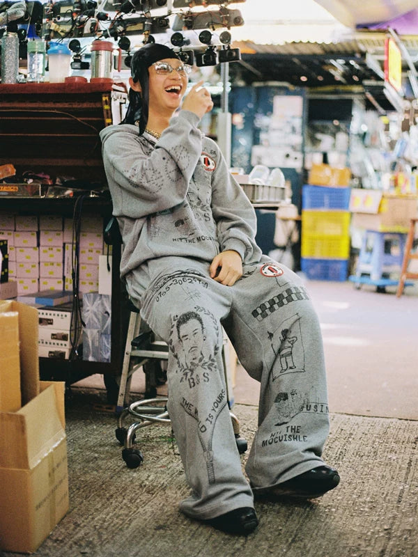 Graphic Zip Front Hoodie 4