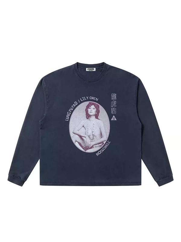 Graphic Long Sleeve LUNG FU BAO T-Shirt 4