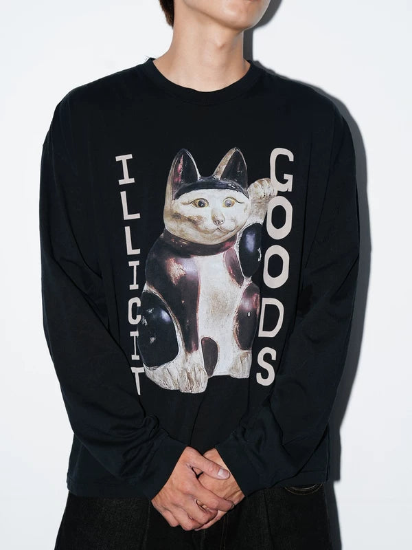 Illicit Goods Cat Graphic Long-Sleeve T-Shirt 1