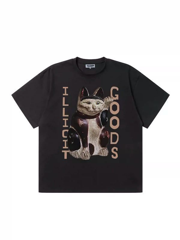 Illicit Goods Lucky Cat Graphic T-Shirt 1