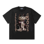 6042089321627,6042089321628,6042089321629,6042089321630, Illicit Goods Lucky Cat Graphic T-Shirt