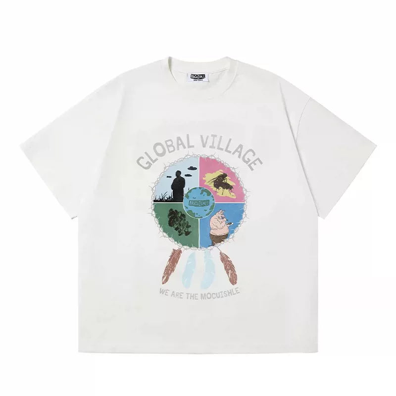 6213293786823,6213293786826,6213293786829,6213293786832, Global Village Graphic Short-Sleeve T-Shirt