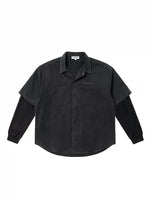 Graphic Back Faux Layered Shirt 4