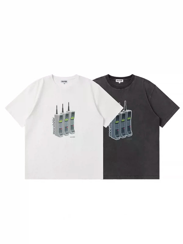 Retro Cell Phone Graphic Short-Sleeve T-Shirt 1