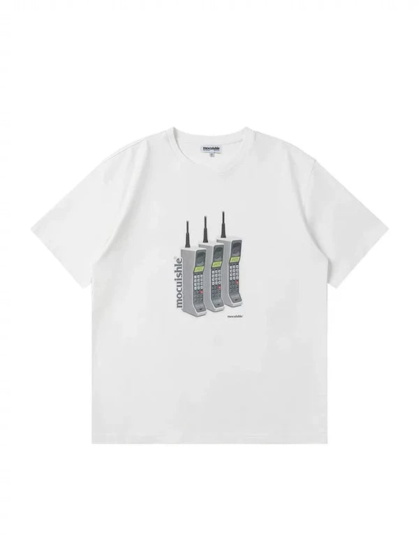Retro Cell Phone Graphic Short-Sleeve T-Shirt 2