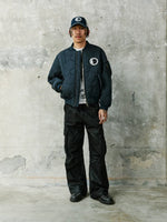 Quilted Cotton Bomber Jacket with Patch 1