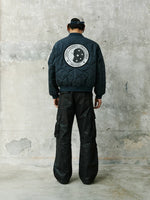 Quilted Cotton Bomber Jacket with Patch 3